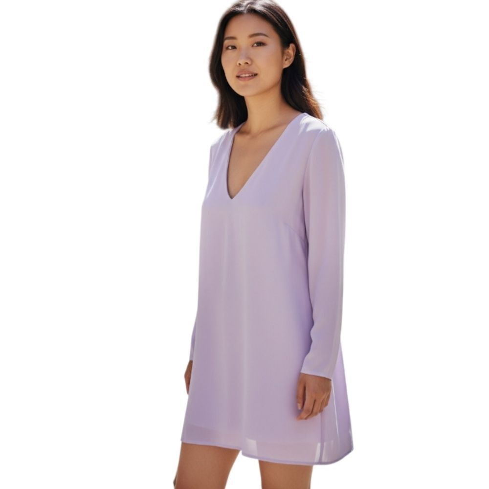 TOBI LAVENDER V-NECK SPLIT SLEEVE MINI DRESS SZ.M EUC.